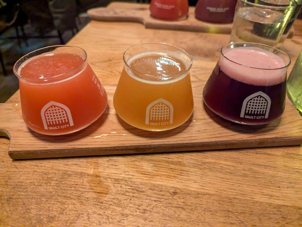 A sour beer tasting in the Vault pub in Edinburgh.