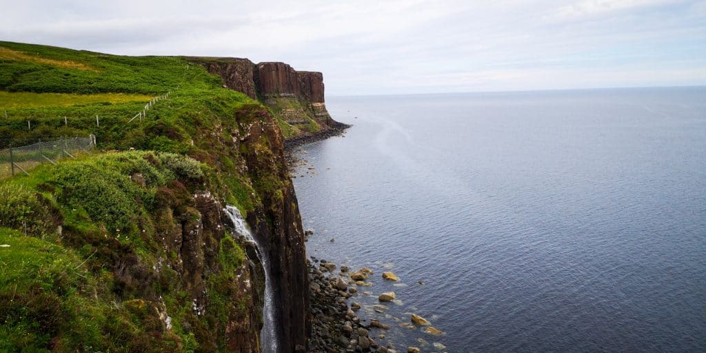View at the Kilt Rock formation and sea.