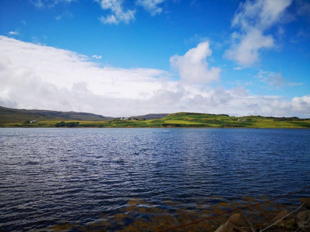 Coastline views on a sunny summer day on the Isle of Skye.