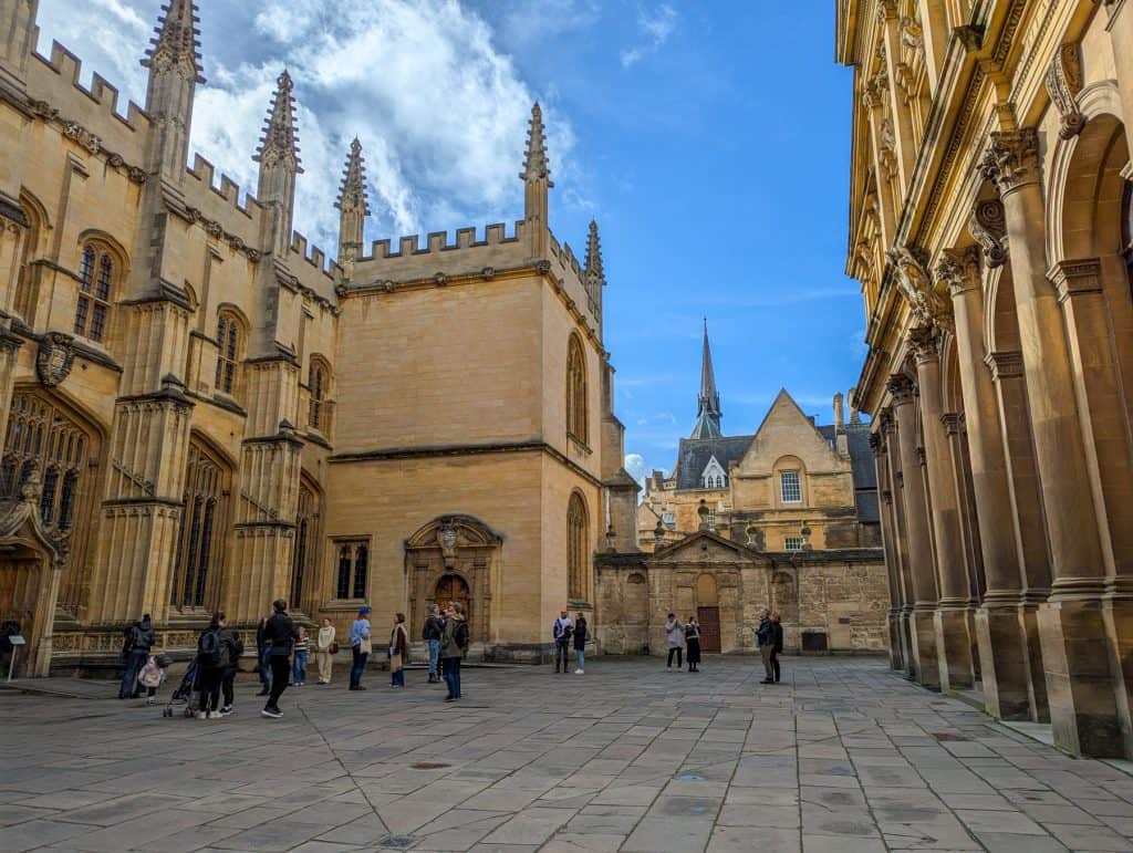 Buildings and grounds of the Bodleain Libraries in Oxford.