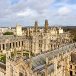 Views of the city of Oxford from the Church of St Mary the Virgin Tower - showing buildings of some of the best colleges to visit in Oxford.