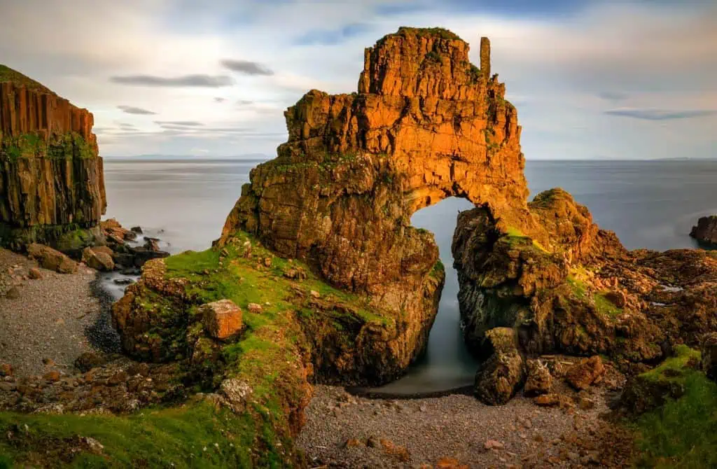 Detailed view at the Carsaig Arches on Isle of Mull.