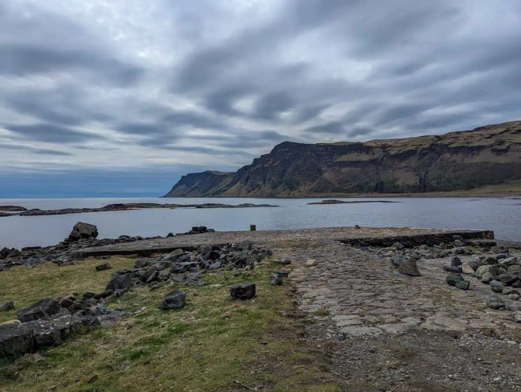 View at the cliffs of the coast on the Isle of Mull.
