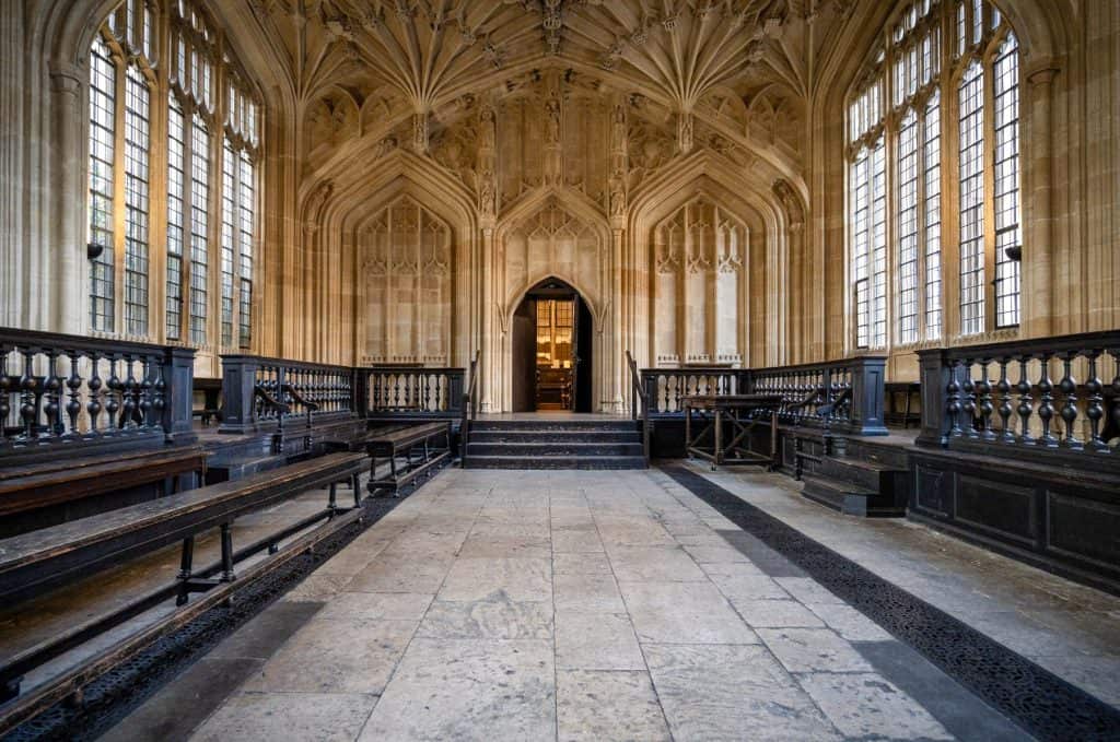 Inside of the Divinity School in Oxford.