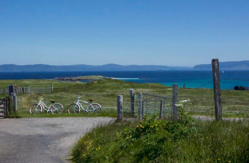 Biking on Iona island.