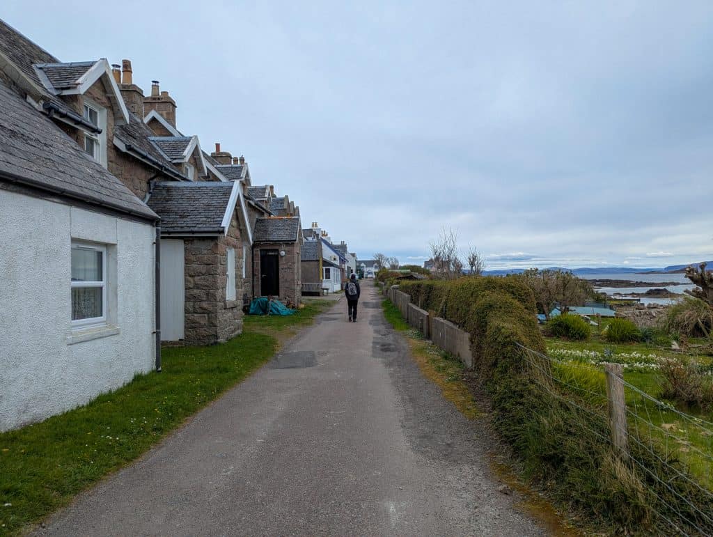 A street with old cottages on the island of Iona.