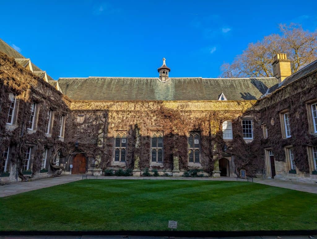 View at the First Court of the Lincoln College in Oxford in winter.