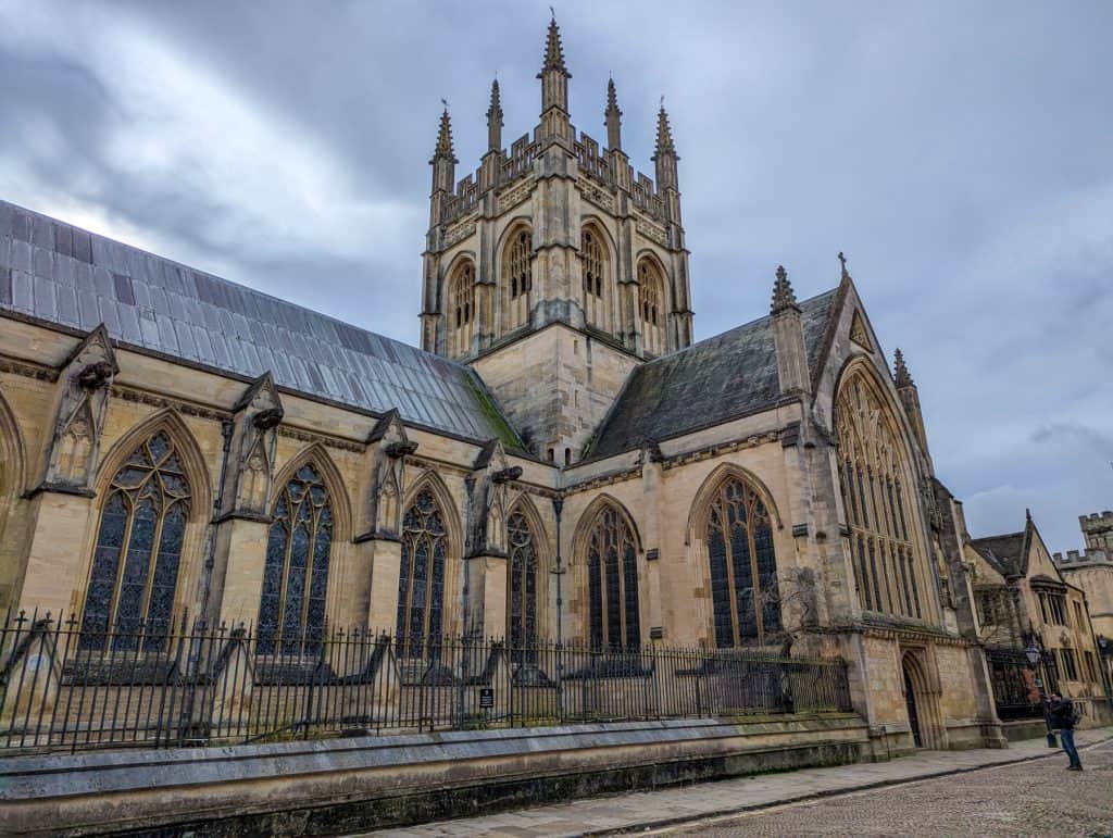 View at the historical chapel of the Merton College in Oxford.