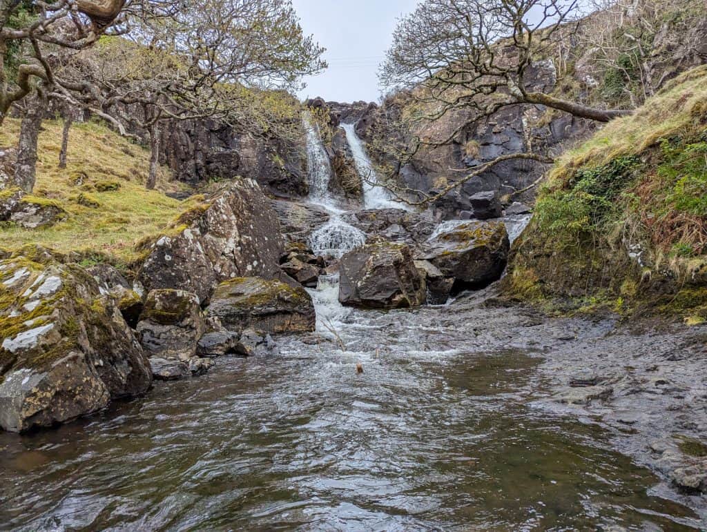 Eas Fors Waterfall - a view at the upper part of the waterfall on Isle of Mull.