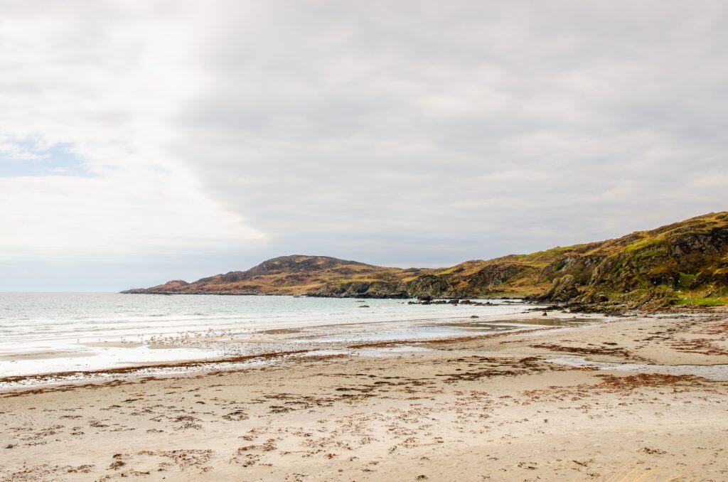 Isle of Mull Walks - Ardalanish beach on a cloudy day.