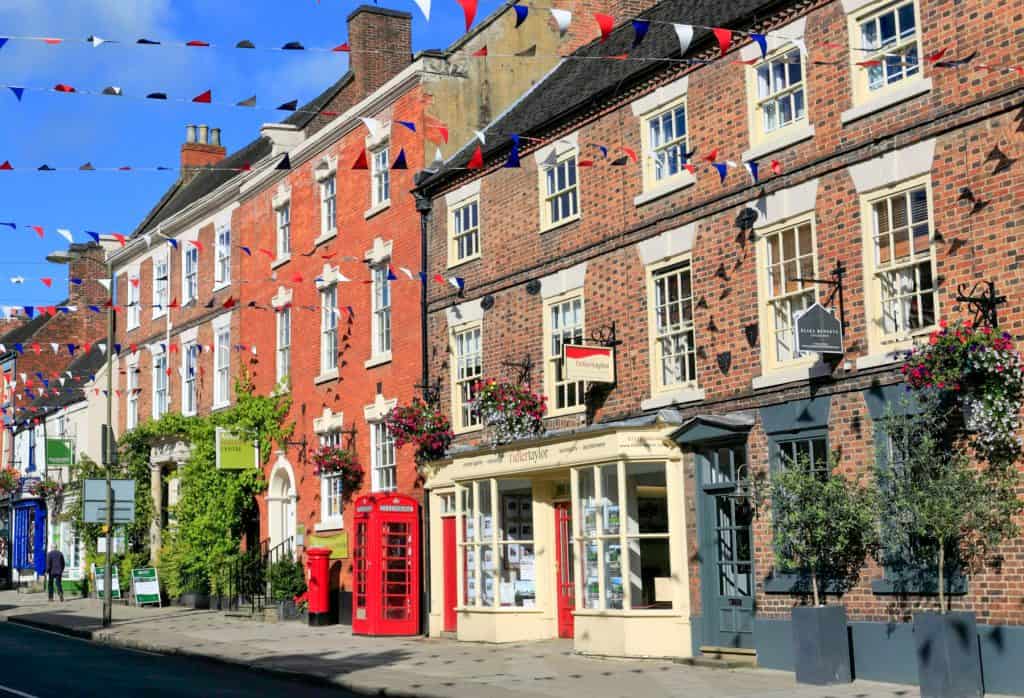 Building in the market towns of Ashbourne on a sunny day.