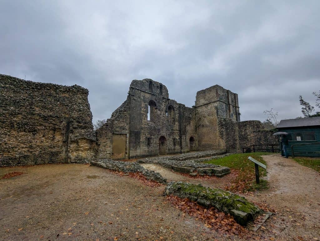 A castle in Winchester on a rainy day, one of the best free things to do in Winchester.