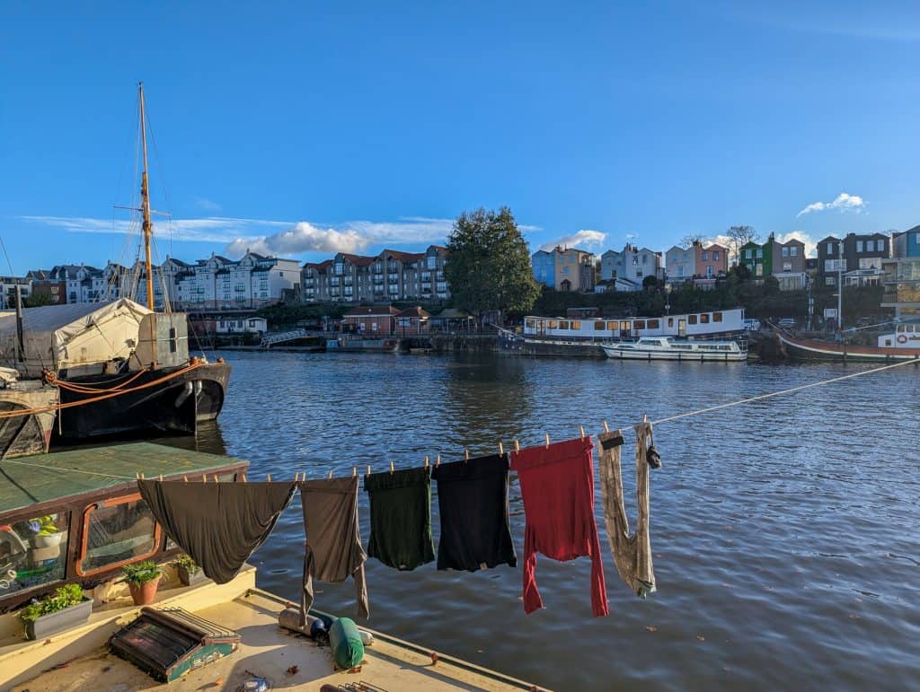 Views at the harbour with boats and houses, one of the best things to do in Bristol for couples.
