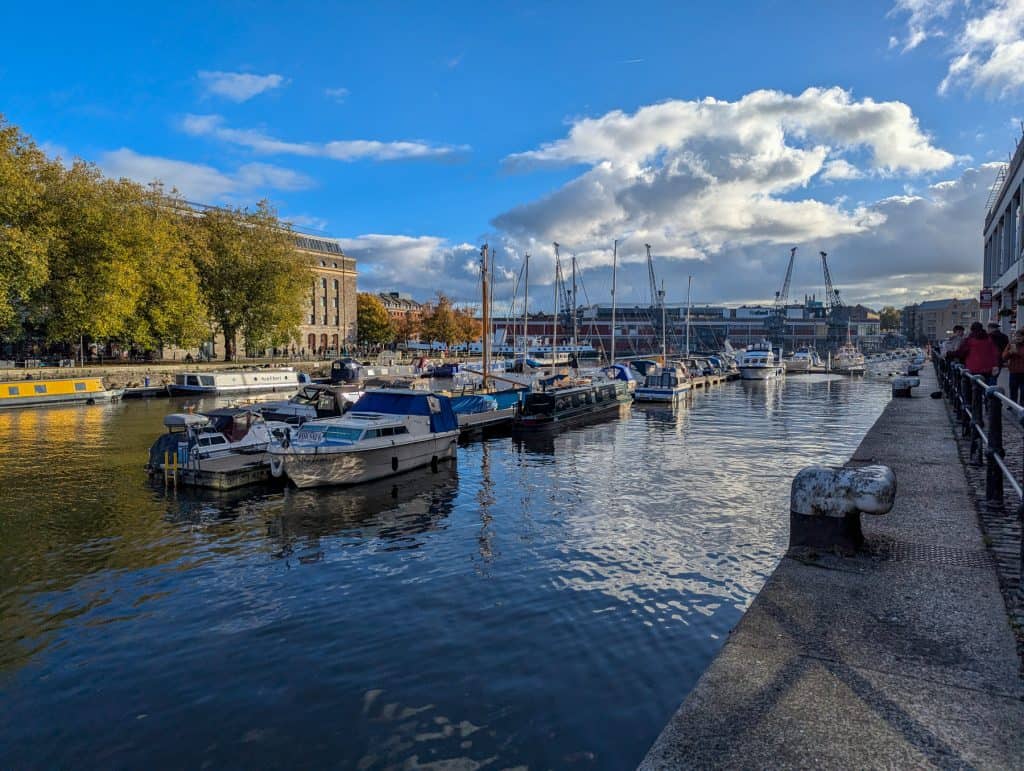 Views at the harbour with boats.