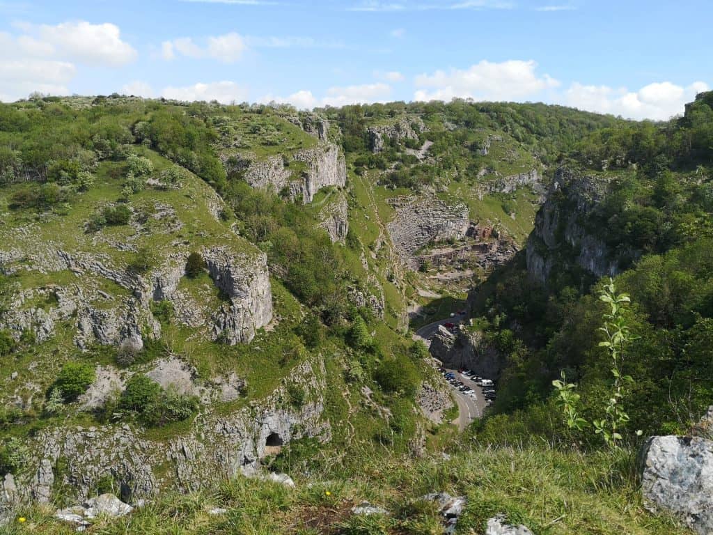 Views at the rock formation in the Cheddar Gorge.