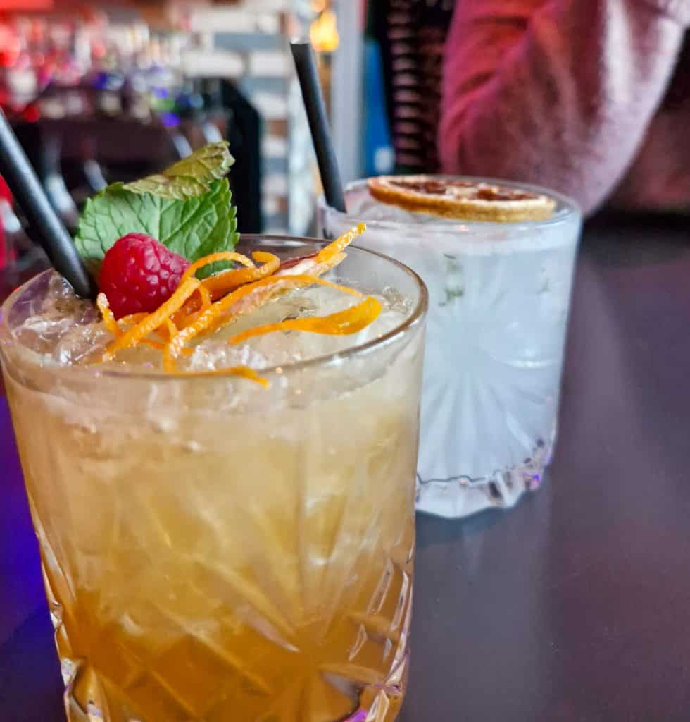 Cocktails in a restaurant in Bristol.