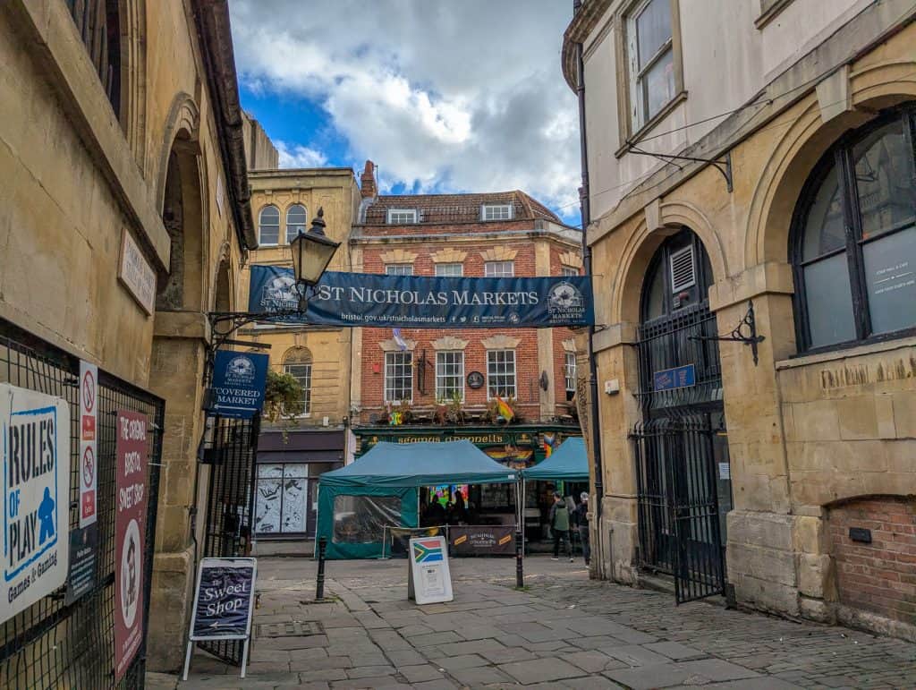 Entrance to the St Nicholas Market in Bristol.