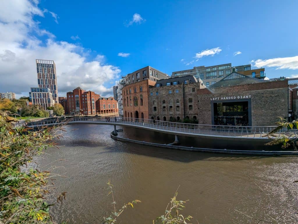 View at a river and waterfront in Bristol.