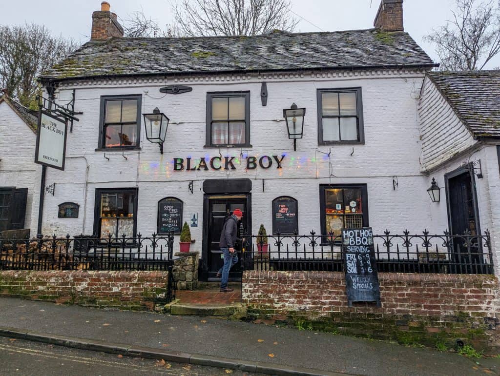 A historical Black Boy pub in Winchester,one of the best things to do in Winchester for couples.