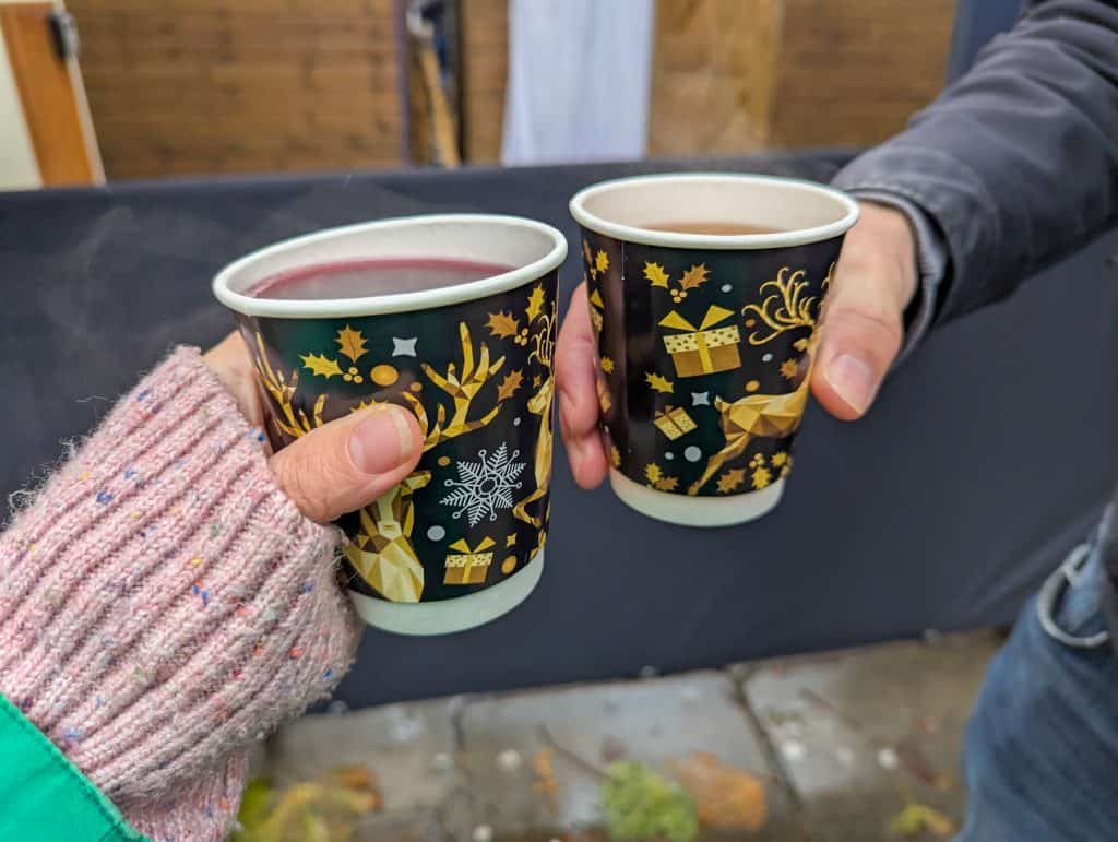 A Christmassy cups with mulled wine and punch.