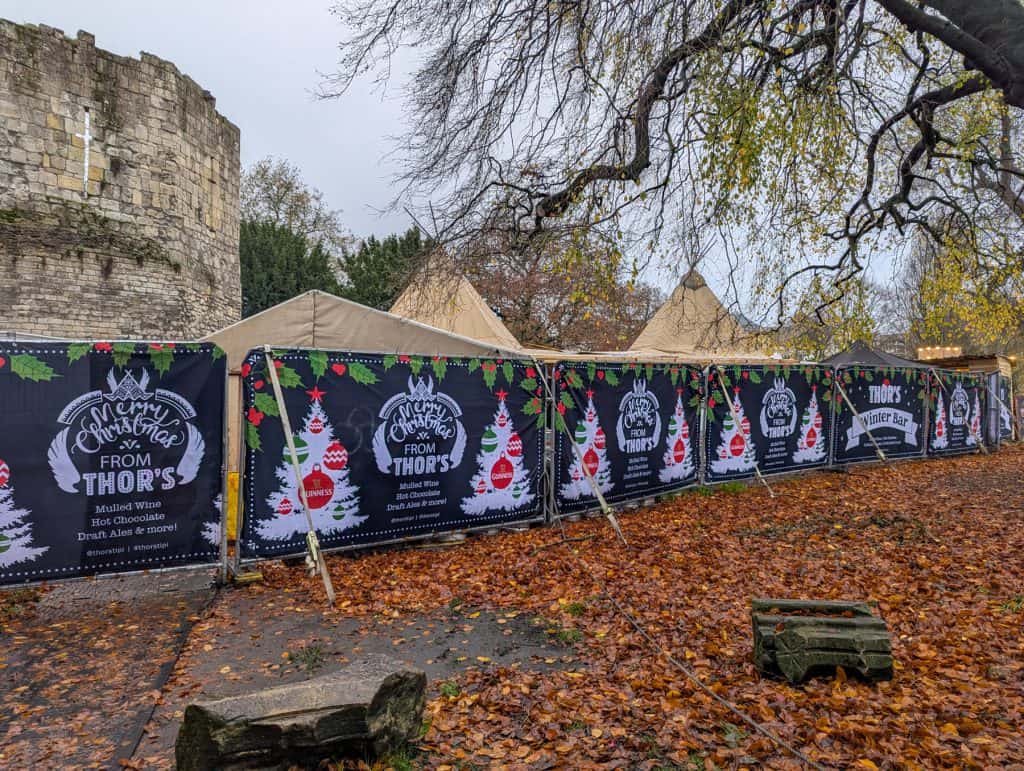 Christmas market in York - a tipi tent in the gardens.