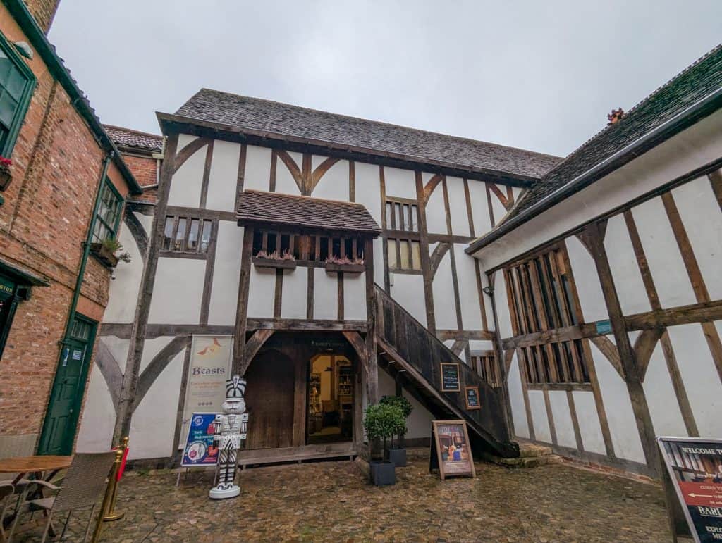 Barley Hall in York - medieval building and courtyard.