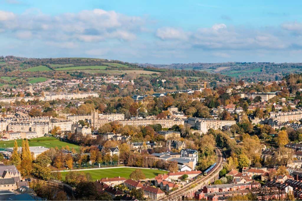 View at the whole city in Bath.
