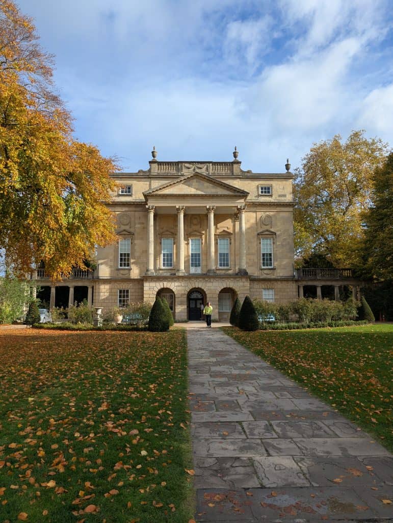 Museum building with trees in Bath.