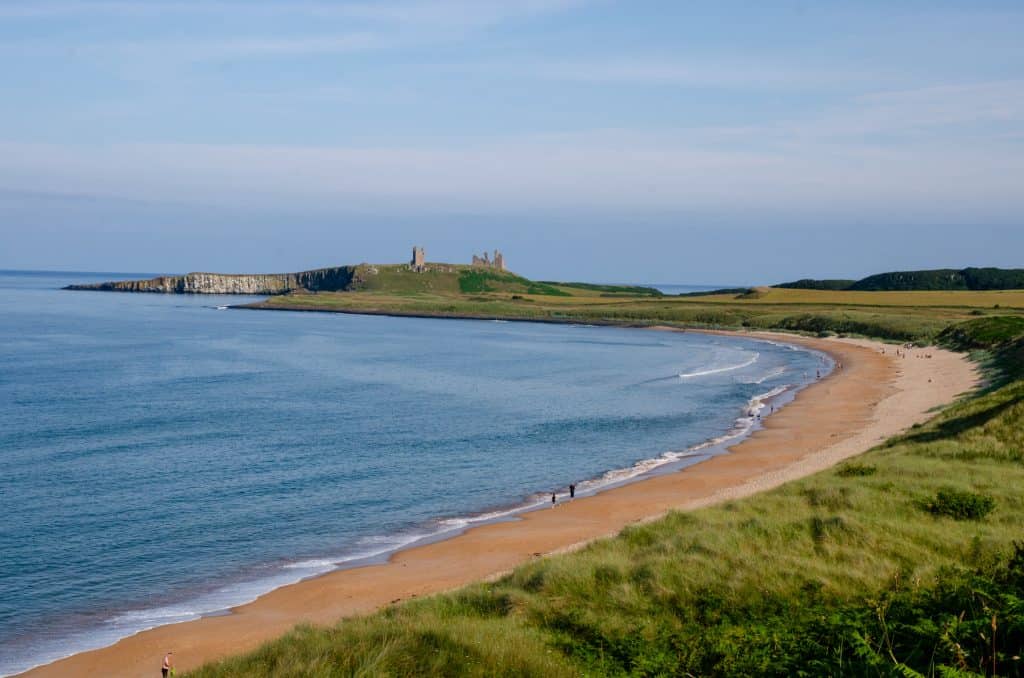 Views from Embleton Bay on Dunstanburgh Castle.