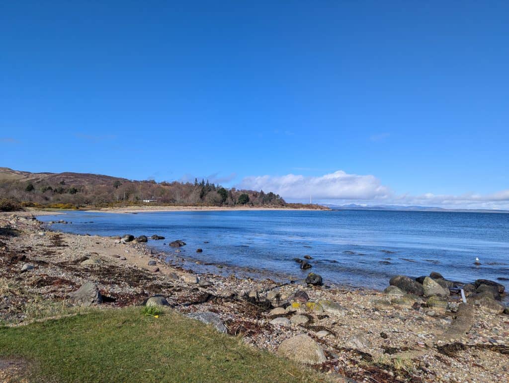 Sannox Bay - a beach on a sunny day on Isle of Arran.